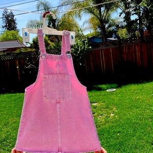 Zara baby pink denim dress